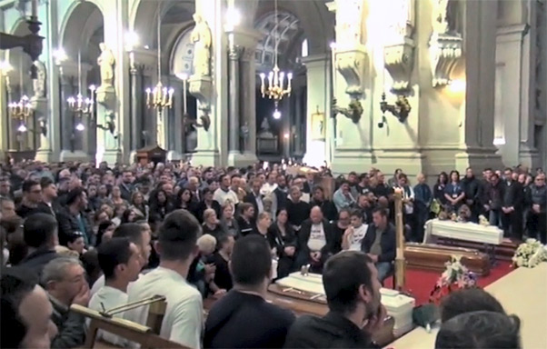 Funerali dei nove morti a Palermo