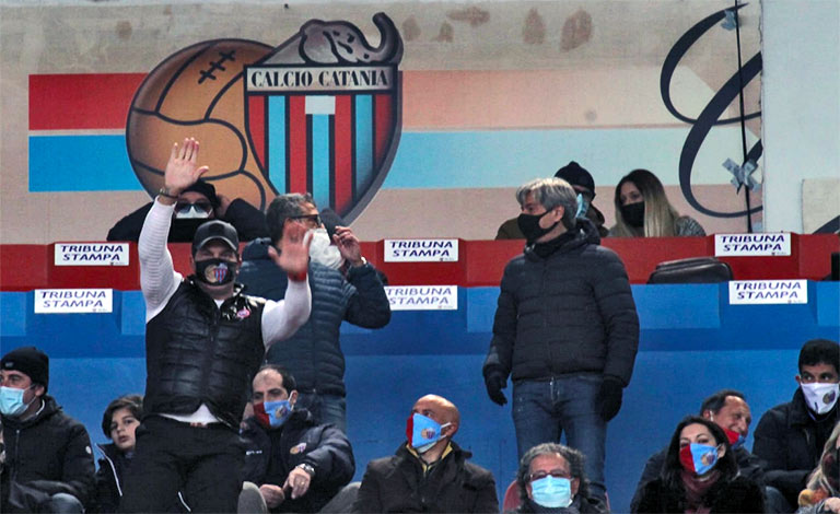 Catania-Foggia 2-1, Tacopina assiste al "Massimino"