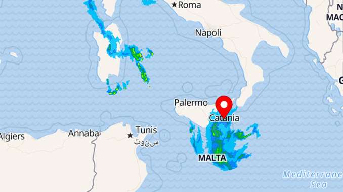 Uragano tropicale in Sicilia, Catania in allerta